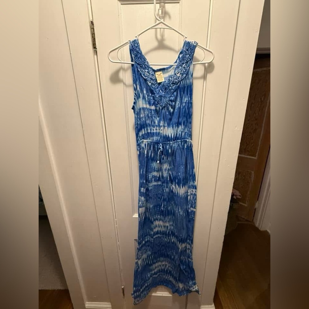 Blue Tie-Dye Maxi Dress